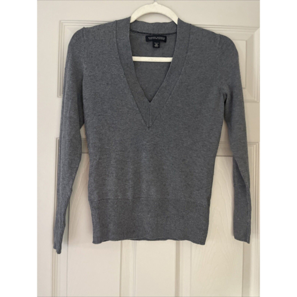 Banana Republic‎ Women’s Silk Cotton Cashmere V Neck Gray Sweater XS Petites